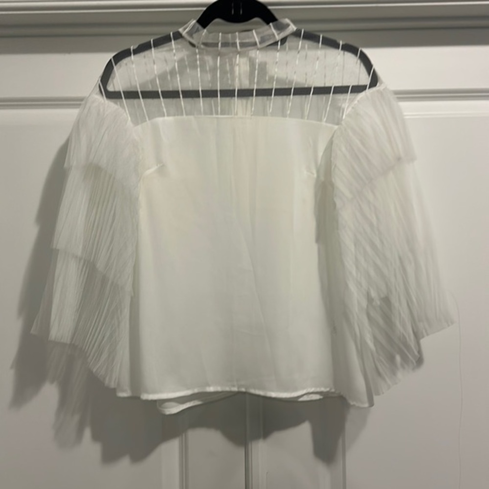 Nasty Gal Cream Mesh Blouse Size 4